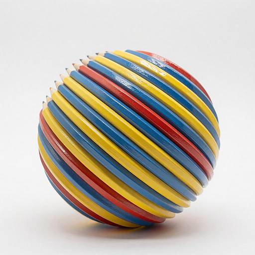 Vibrant Spherical Pencil Sculpture Photography
