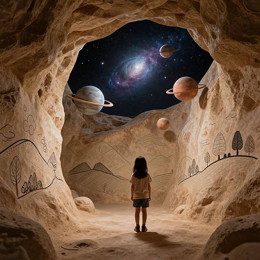 Child's Cave Art Births Mini Planets