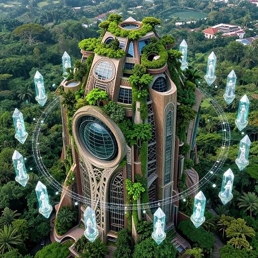 Futuristic Arcology in Lush Jungle
