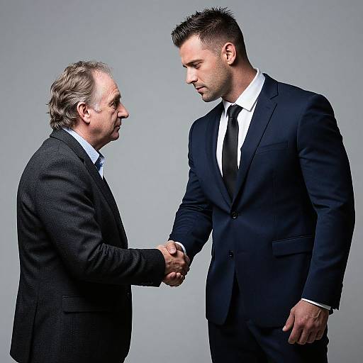 Dramatic Handshake Between Contrasting Men