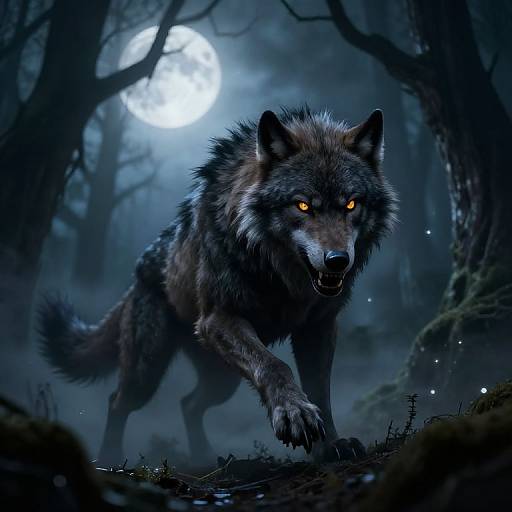 Fierce Werewolf Mid-Transformation