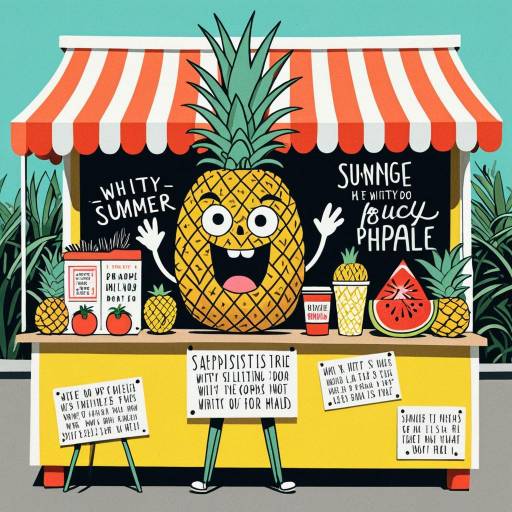 Singing Pineapple Fruit Stand Illustration
