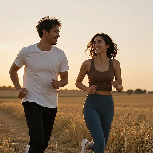 Joyful Run Through Golden Field