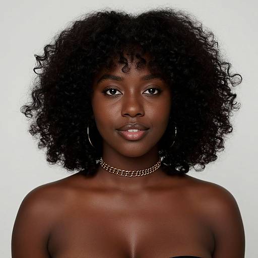 Curly Afro Hairstyle with Jewelry