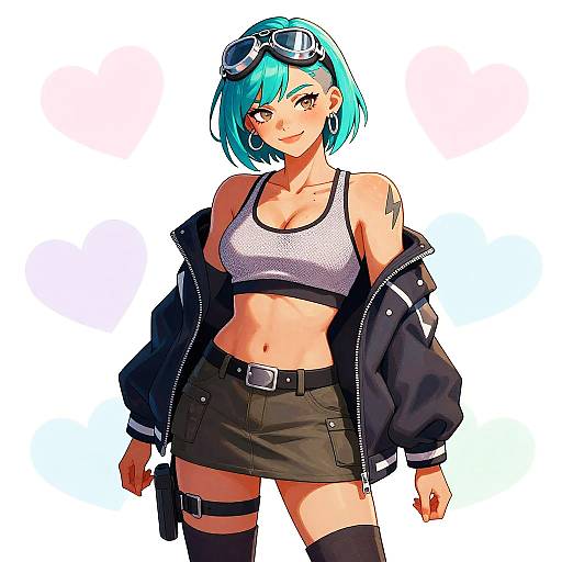 Confident Anime Athletic Girl Portrait