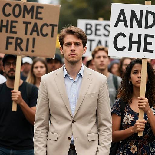 Diverse Protest Scene with Strong Emotions