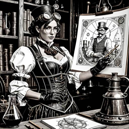 Steampunk Alchemist Teaching Magic
