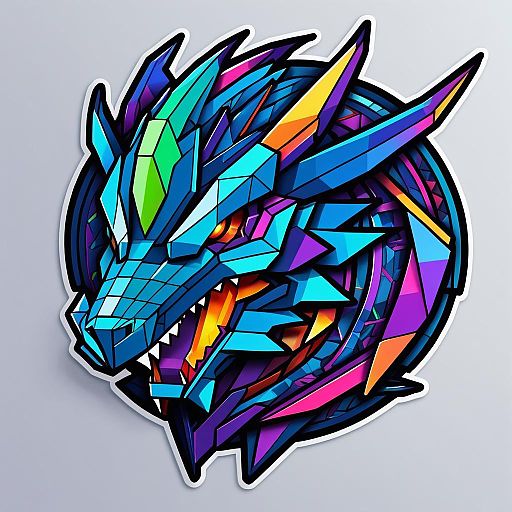 Geometric Mechashot Dragon Sticker Art Geometric Mechashot Dragon Sticker Art