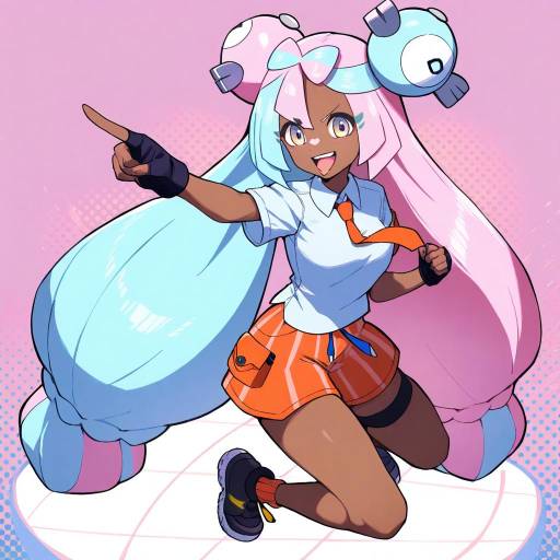 Stylish Dark-Skinned Girl in School Uniform