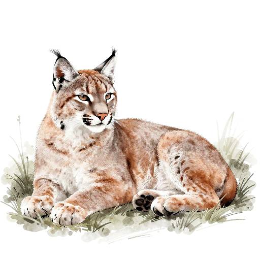 Soft Charcoal Lynx in Forest Glade