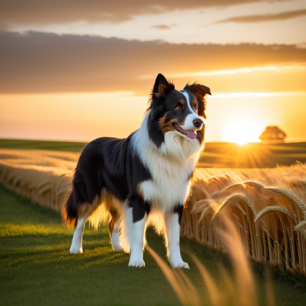 Captivating Border Collie at Sunset