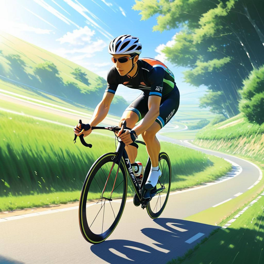 Dynamic Cyclist Sprinting in Countryside