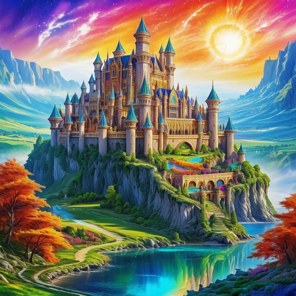 Vibrant Fantasy Castle in Detailed Art