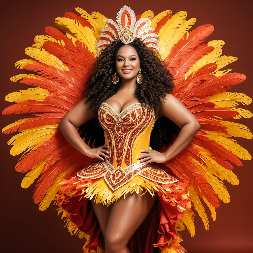 Delighted Parade Queen in Samba Costume