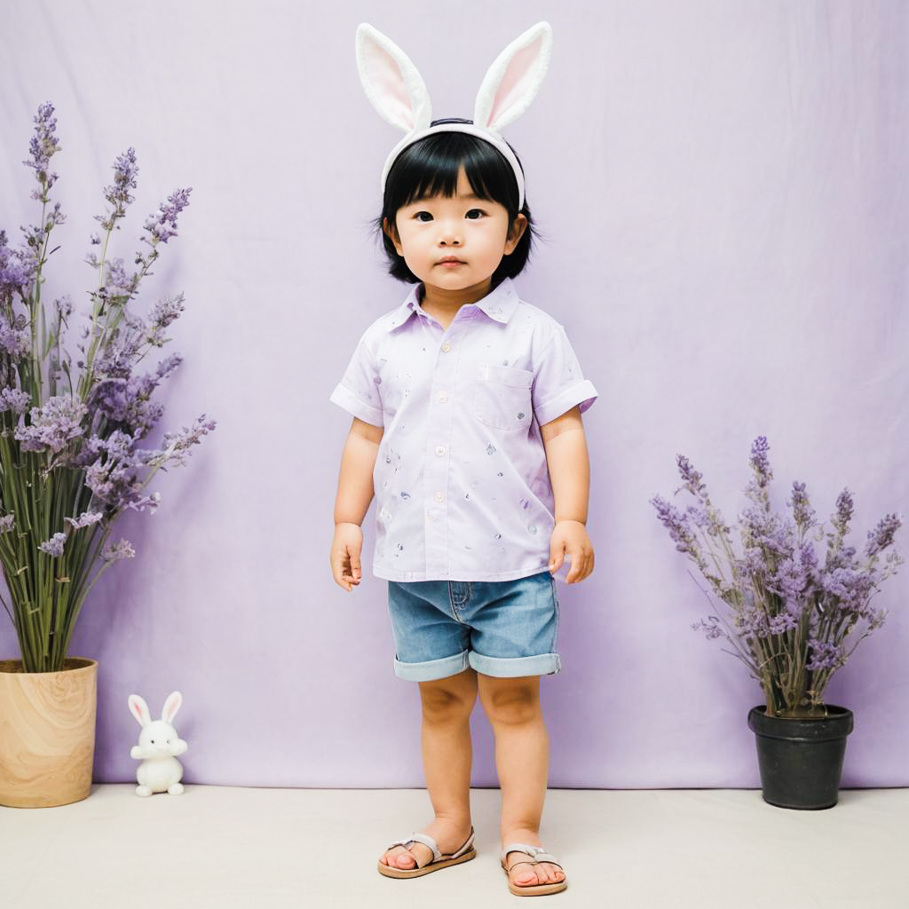 Adorable Toddler in Pastel Spring Outfit