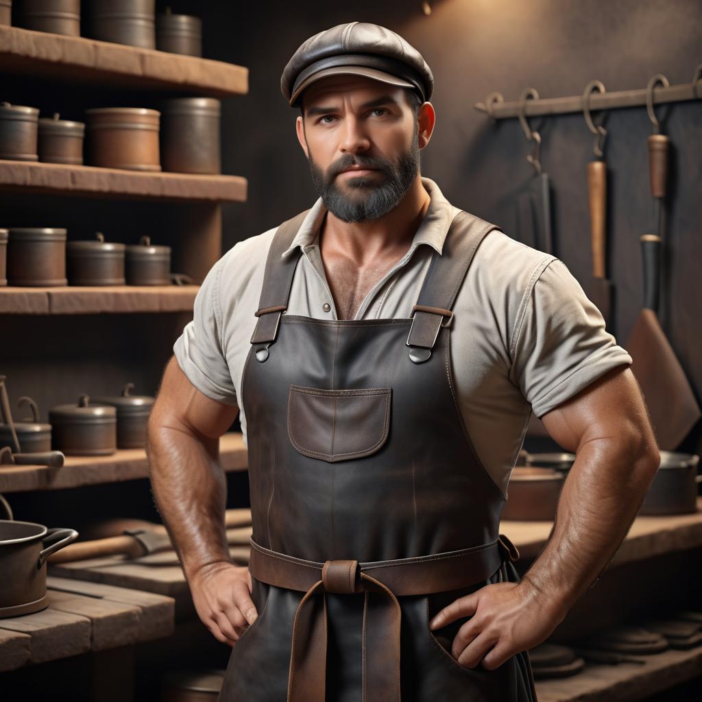 Photorealistic 3D Portrait of a Blacksmith