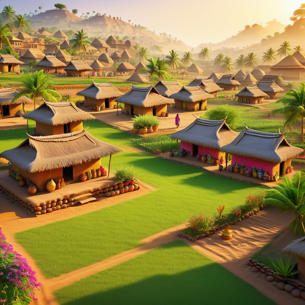 Vibrant Indian Village in Photorealism