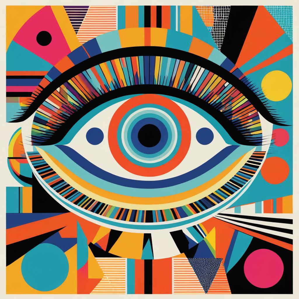 Pop Art Eye with Geometric Shapes