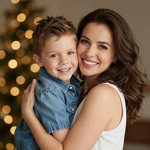 Mother and Son Warm Embrace