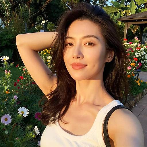 Golden Hour Garden Selfie