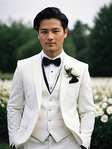 Stylish Groom in White Suit