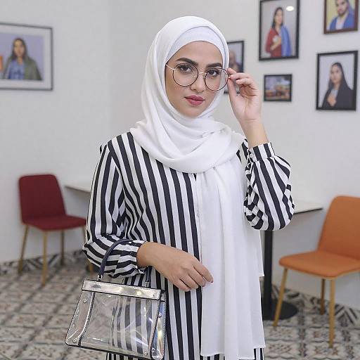 Young Woman in White Hijab Portrait