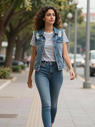 Natural Light Casual Denim Street Portrait