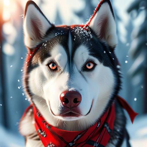 Expressive Siberian Husky in Stylish Bandana