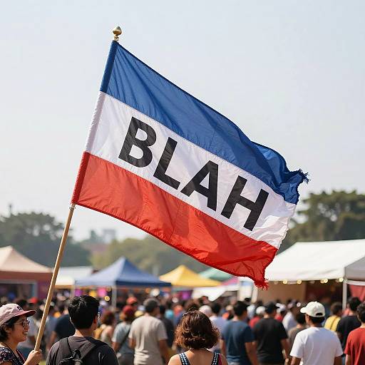 Vibrant Blahaj Flag at Festival