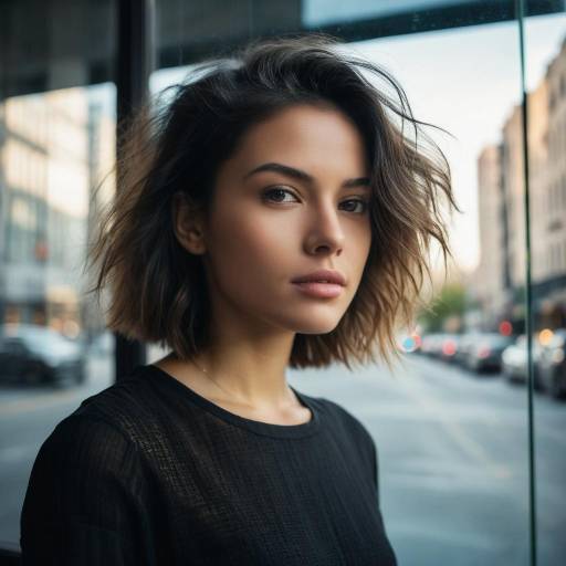 Young Woman with Short Hair in Urban Setting