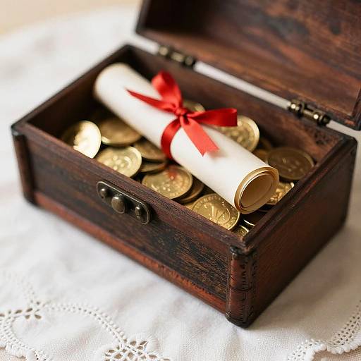 Vintage Treasure Chest with Gold Coins