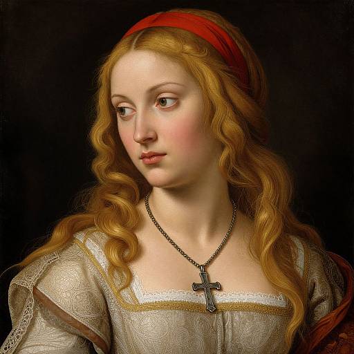 Renaissance Woman with Golden Hair