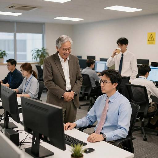 Dynamic Office Scene with Engaging Colleagues