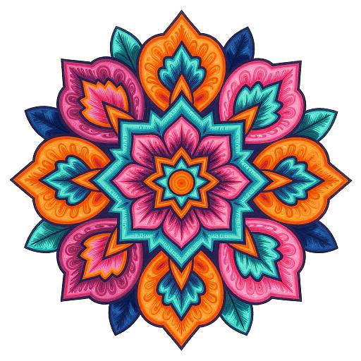 Ornate Mexican Floral Folk Art