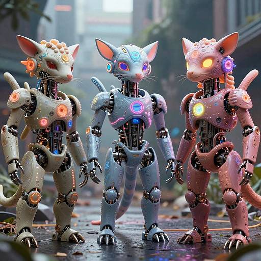 Futuristic Cybernetic Neon Animals