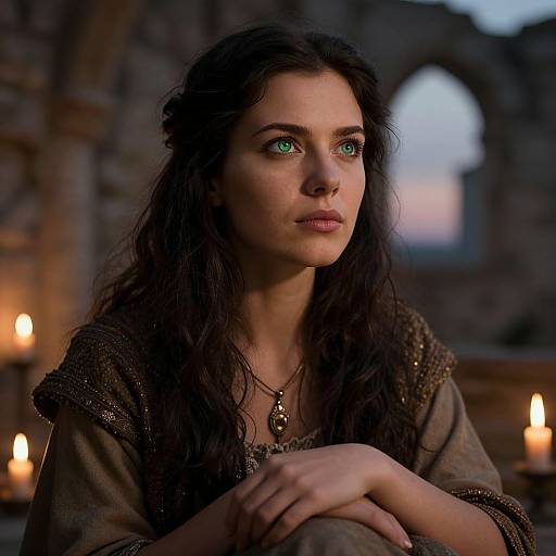 Eastern European Woman in Candlelight