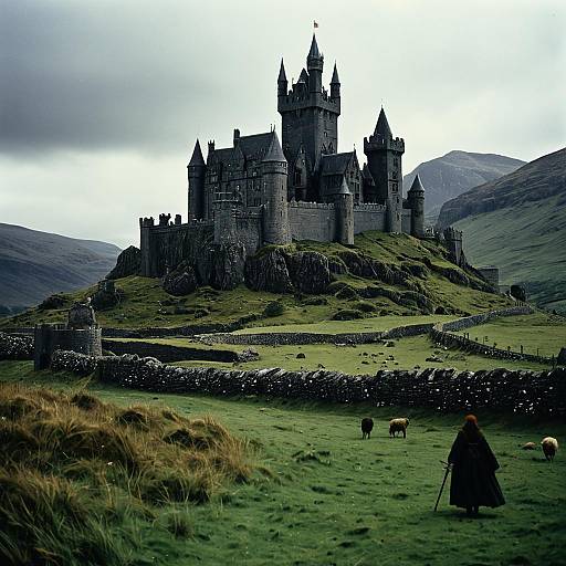 Medieval Celtic Castle in Highland Landscape