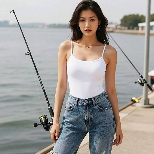 Hourglass Woman in Casual Streetwear