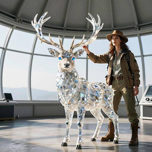 Crystalline Stag and Explorer in Observatory