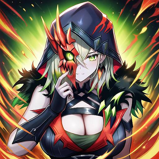 Illustration of Diabellstar the black witch, yu-gi-oh! in the style of Sakura ani