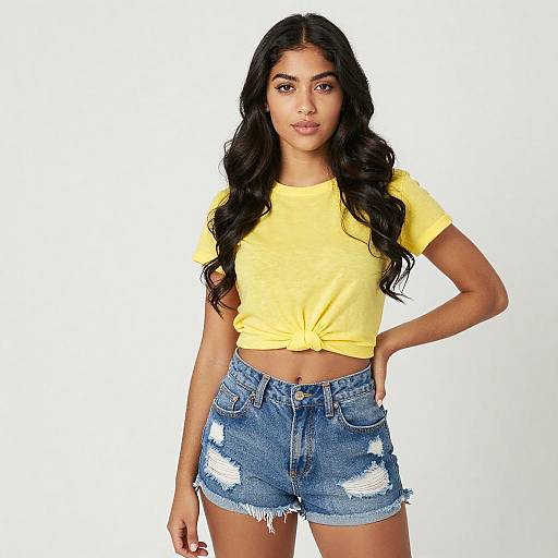 Confident Young Woman in Casual Summer Outfit