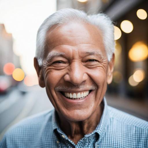 Smiling Elderly Asian Man Outdoors