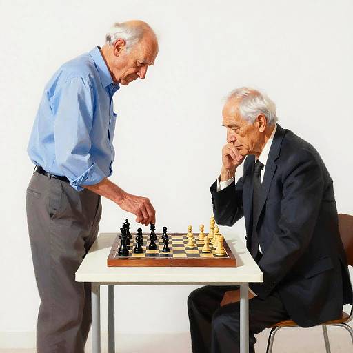 Elderly Men Playing Chess Digital Art