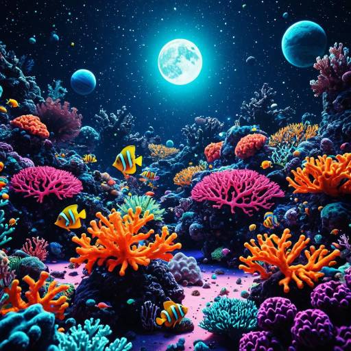 Vibrant Cosmic Coral Reef Scene