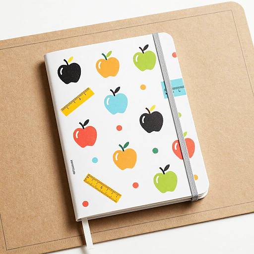 Chic Teacher-Themed Notebook Flat Lay