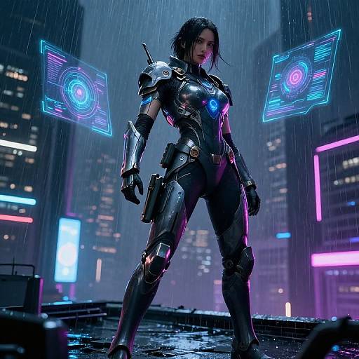 Naxida as Futuristic Cyberpunk Warrior