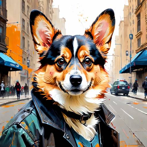 Elegant Corgi Puppy Portrait in Monochrome