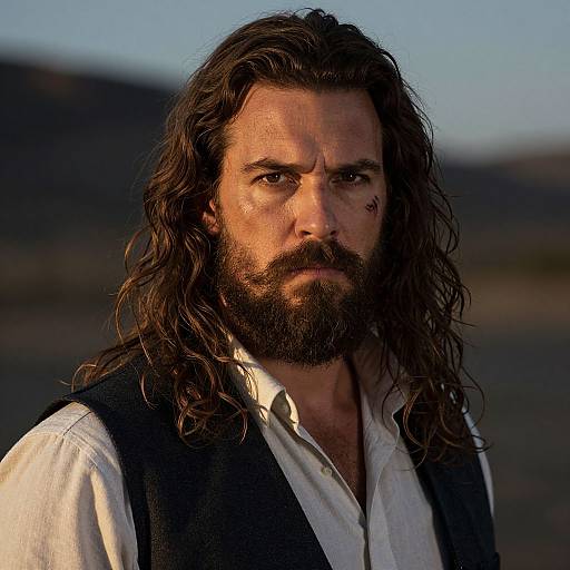 Rugged Man at Dusk Portrait