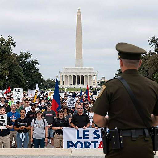 Vibrant Protest Rally at Lincoln Memorial