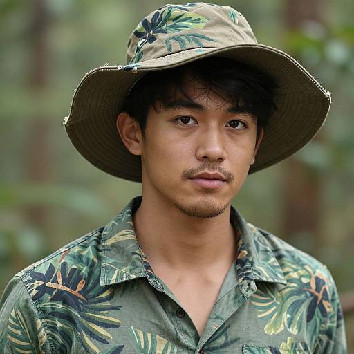 Realistic Jungle Safari Male Portrait